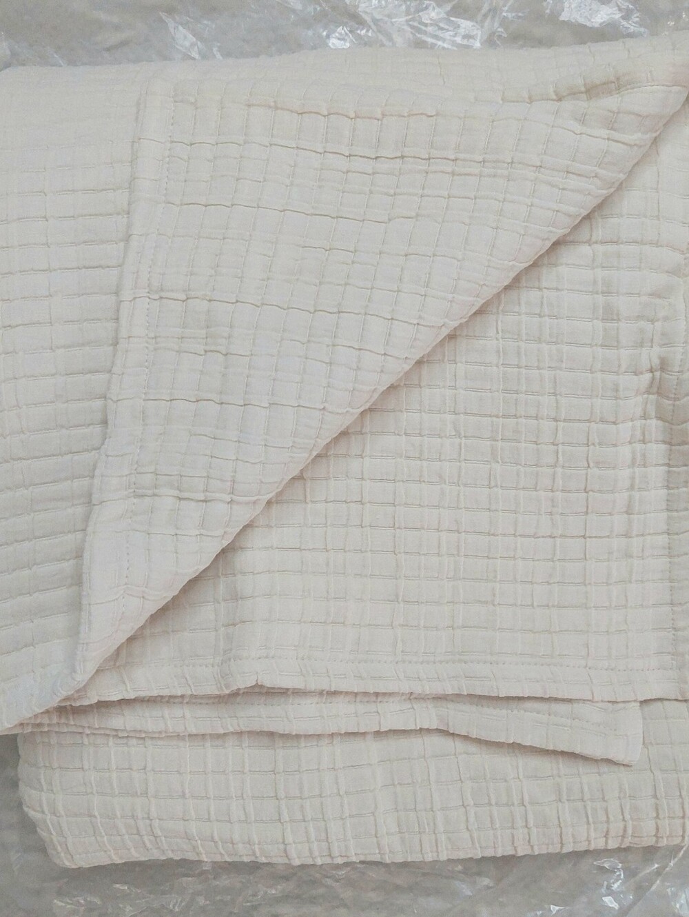 NWOT! Quince Organic Cotton Set Of 2 Ivory Ribbed Shams! King (M33) - Picture 4 of 10
